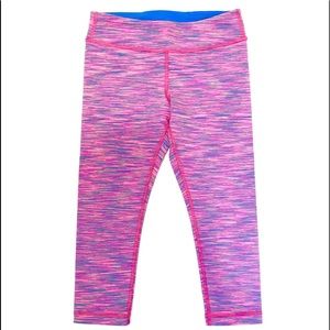 LULULEMON/IVIVVA GIRLS PINK + BLUE CROPPED LEGGING